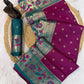 Efflorescence Purple Paithani Silk Saree With Classic Blouse Piece
