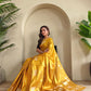 Varnika – Mustard Banarasi Soft Tiuuse Silk Saree of Subtle Charm