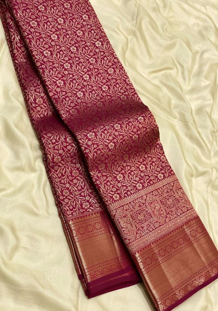 Bindu Banarasi Silk Maroon Saree