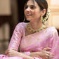 Anarkali Pink banarasi silk saree