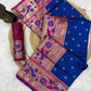 Nebula Navy Blue Paithani Silk Saree With Adorable Blouse Piece