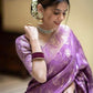 Anarkali Lavender banarasi silk saree