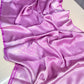 Samika – Lilac Purple Banarasi Soft Silk Saree with Silver Zari Weaving