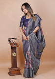 Srivalli Blue Digital Silk saree