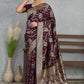 Sita Wine Banarasi Soft Silk Saree