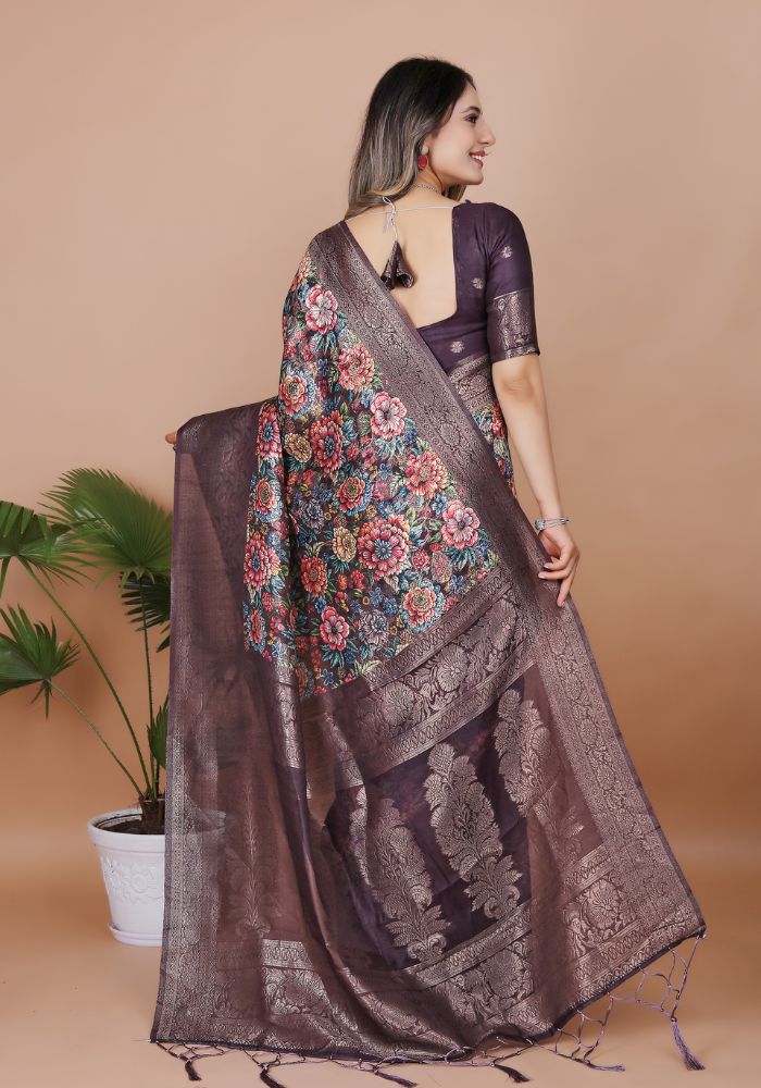 Srivalli Coffey Digital Silk saree