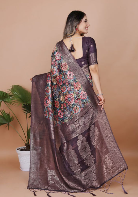 Srivalli Coffey Digital Silk saree