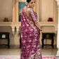 Anarkali Wine banarasi silk saree