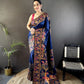 Ishani Navy blue Nylon Silk Saree