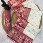 Deserving Beige Paithani Silk Saree With Dulcet Blouse Piece