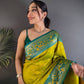 Delectable Mustard Paithani Silk Saree With Improbable Blouse Piece