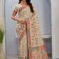 Tanirika – Beige Naylon Sillk Saree with Vibrant Minakari Detailing
