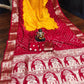 Ziyana Red Gold Bandhej Silk Saree