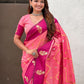 Ruvika –Banarasi Soft Silk Saree in Rani with Ornamental Border
