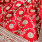 Ruhika – Scarlet Red Banarasi Soft Silk Saree with Traditional Zari Weaving