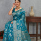 Sita Teal Blue Banarasi Soft Silk Saree