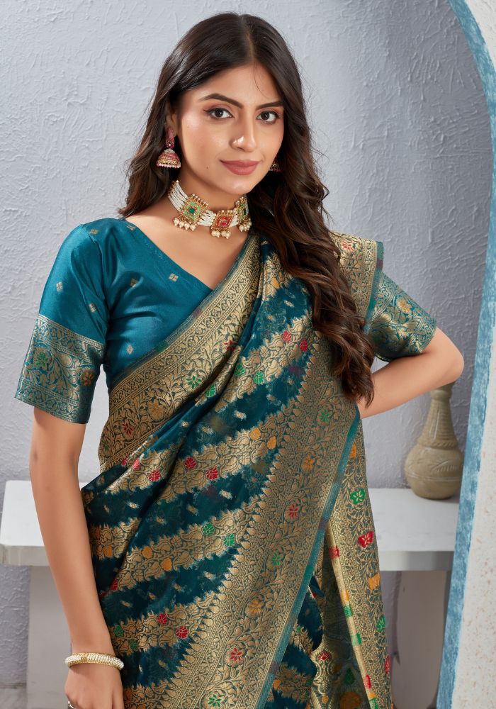Aarvi organza silk saree