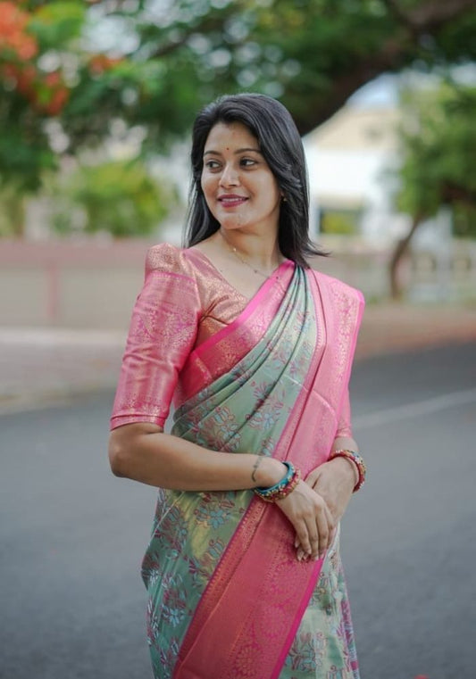 Roopshree Gajari Kanjivaram Silk Saree