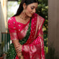 Ziyana Rani Green Bandhej Silk Saree