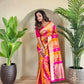 Rangrekha – Multicolour Banarasi Soft Silk Saree with Golden Zari Weaving