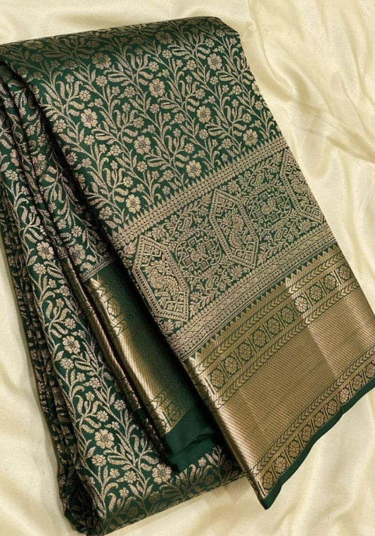 Bindu Banarasi Silk Green Saree