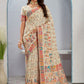 Tanirika – Beige Naylon Sillk Saree with Vibrant Minakari Detailing