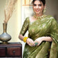 Anarkali  Mehandi Banarasi silk saree