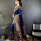 Ishani Navy blue Nylon Silk Saree