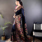 Ishani Black Nylon Silk Saree