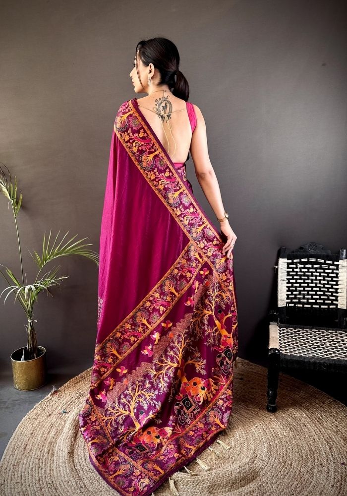 Ishani Rani Nylon Silk Saree
