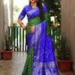 Ziyana Royal Blue Green Bandhej Silk Saree
