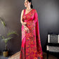 Ishani Red Nylon Silk Saree
