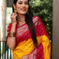 Ziyana Red Gold Bandhej Silk Saree