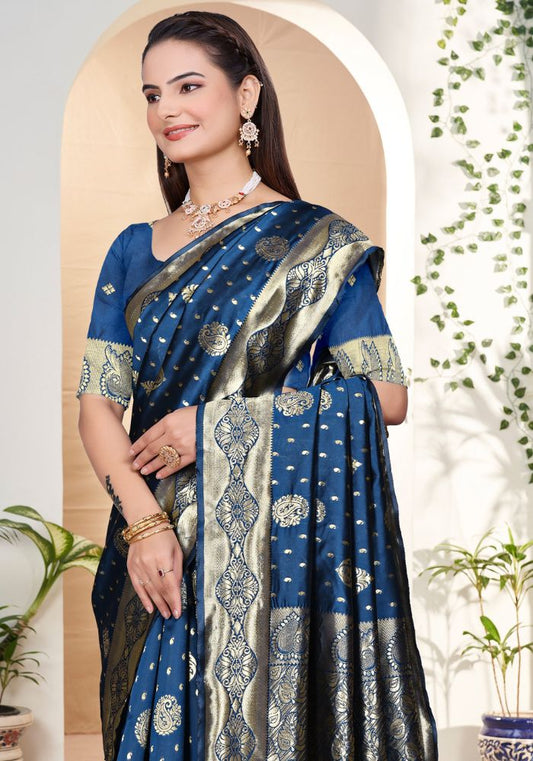 Yashika Morepeach Banarasi Silk Saree