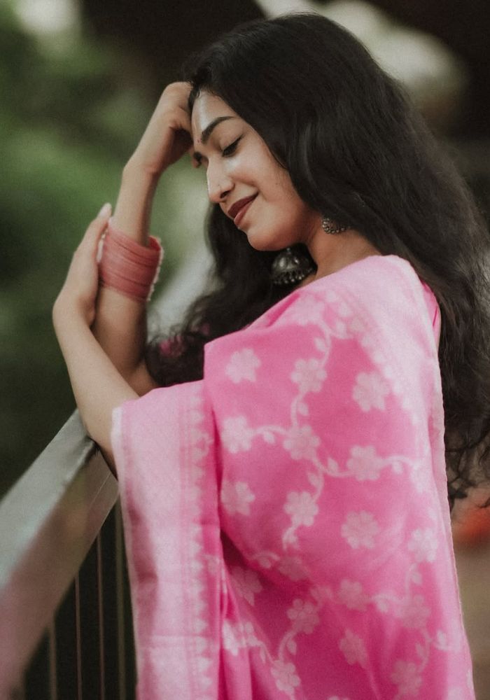 Graceful – Rose Pink Cotton Saree with Harmony Blouse Piece