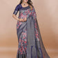 Srivalli Blue Digital Silk saree
