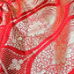 Ruhika – Scarlet Red Banarasi Soft Silk Saree with Traditional Zari Weaving