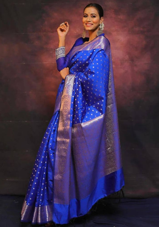 Suhani R.blue Banarasi Silk Saree