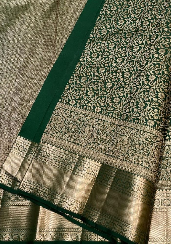 Bindu Banarasi Silk Green Saree