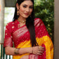Ziyana Red Gold Bandhej Silk Saree