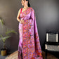 Ishani Lavender Nylon Silk Saree