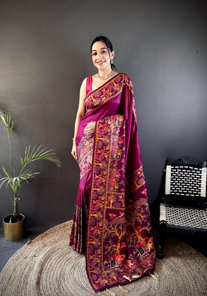 Ishani Rani Nylon Silk Saree
