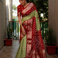 Ziyana Red Mehandi Bandhej Silk Saree