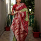 Ziyana Red Mehandi Bandhej Silk Saree