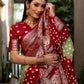 Ziyana Red Mehandi Bandhej Silk Saree