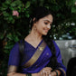 Royal Grace – Deep Blue Soft Silk Saree with Golden Zari Border