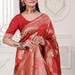 Aura Red Banarasi Silk Saree