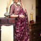 Anarkali Wine banarasi silk saree