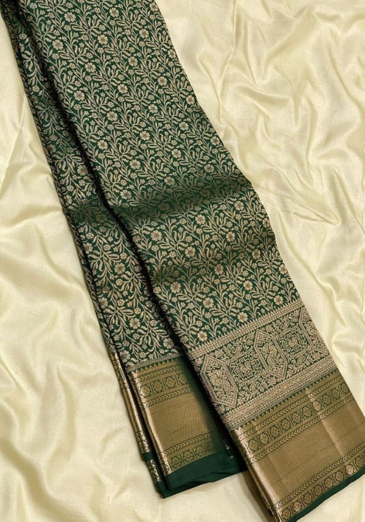 Bindu Banarasi Silk Green Saree
