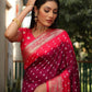 Ziyana Gajari Maroon Bandhej Silk Saree